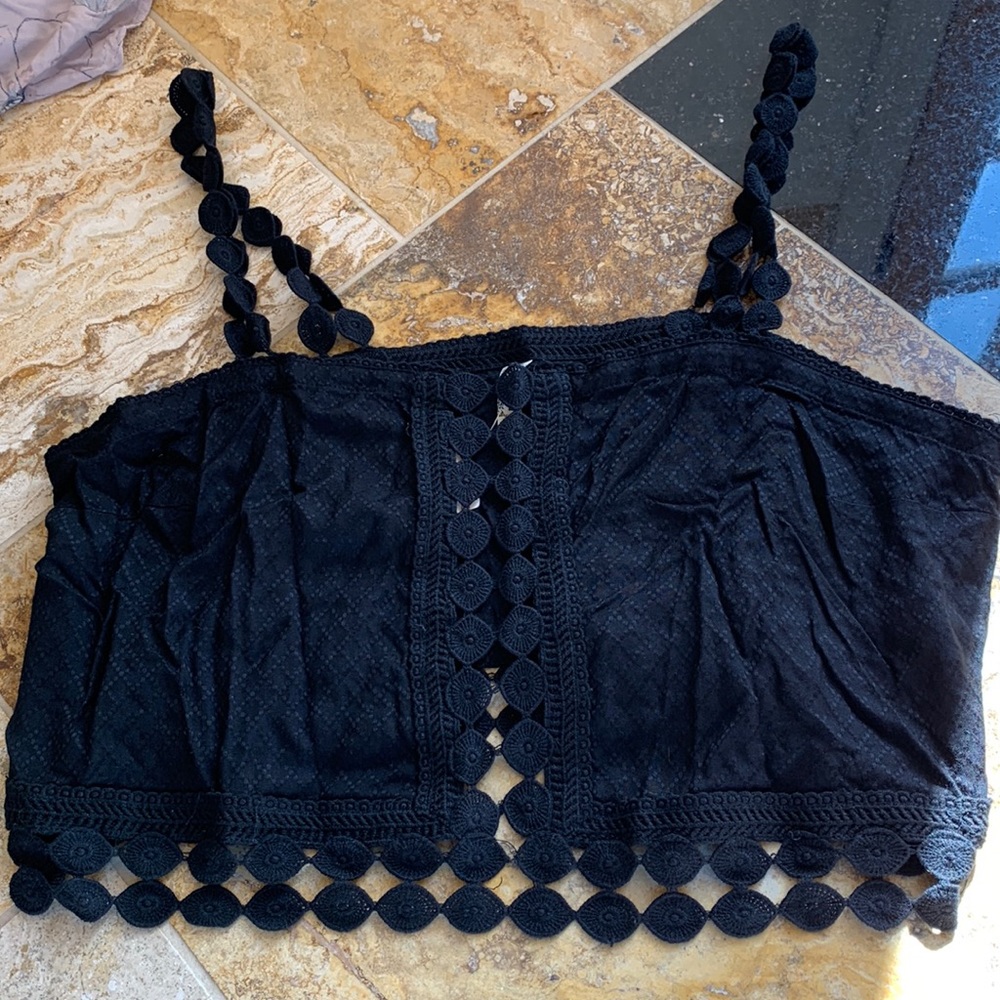 Free People Intimately crop camisole with sexy front see through panel